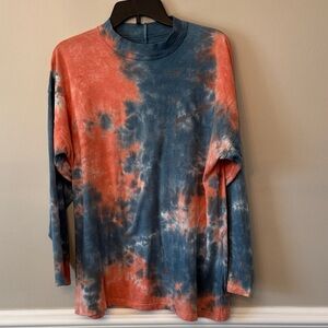 We The Free Cotton Tie Dye Mock Neck Tee